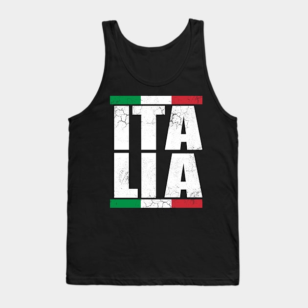 Italia Flag Italian Italy Italiano Distressed Fade Tank Top by E